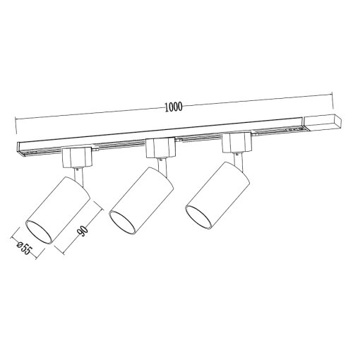  Reflektor za &amp;scaron;inski sistem TIGER 3xGU10/10W/230V, bela Slike