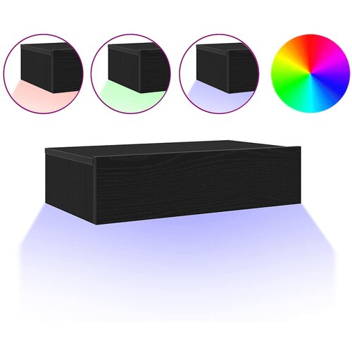 VidaXL TV omarica z LED lučkami črn hrast 60x35x15,5 cm, (5000023355) Slike