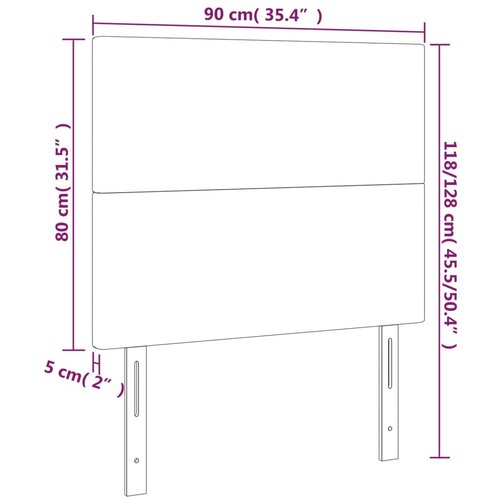  Uzglavlje sivo 90x5x118/128 cm umjetna koža Slike