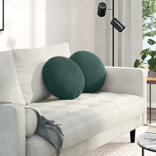  Jastučići za sjedenje 2 pcs Tamnozelena Ø 40 x 13 cm Baršun Cene