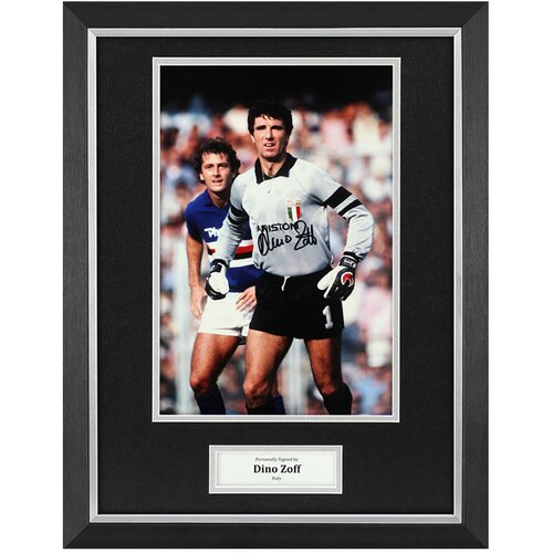 Dino Zoff Signed Photo Framed 16"x12" Italy Autograph Memorabilia Display COA Cene