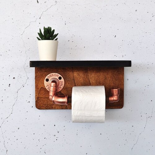 Hanah home Polica sa držačem Cop056, 29x16x14 cm, Boje oraha Cene