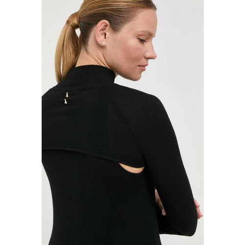 Patrizia Pepe Vuneni pulover za žene, boja: crna, lagani, s poludolčevitom