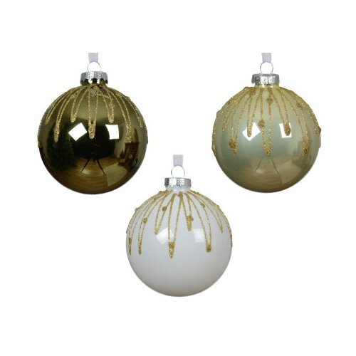 Dekordom novogodišnja dekoracija - hanging bauble glass glaze 8cm 068244 - kmg ( 043331 ) Cene