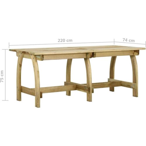 VidaXL Vrtni stol 220 x 74 x 75 cm od impregnirane borovine Slike