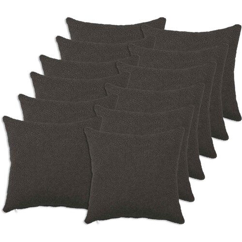  Presvlaka za jastuk 12 pcs HEERLEN Tamnosiva 45 x 45 cm Bouclé Cene