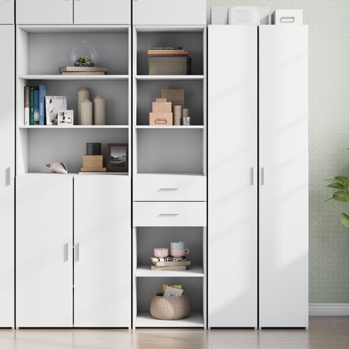 vidaXL Visoka komoda bijela 45x42,5x185 cm od konstruiranog drva Cijene