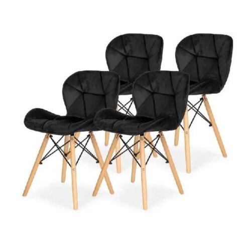  Freja 25-KS011SET Set trpezarijskih plišanih stolica 4 kom crna Cene