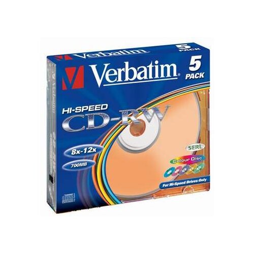 Verbatim CD-RW 80MIN-5/1 10X COLO (308225) Cene
