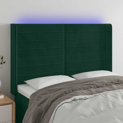  LED uzglavlje tamnozeleno 147x16x118/128 cm bar&scaron;unasto Cijene