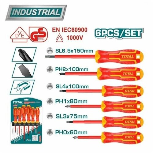 Total 6-dijelni set izoliranih odvijača / INDUSTRIAL (THTIS566) Slike