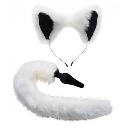 Tailz Komplet analnega čepa in ušes White Fox, bel Cene