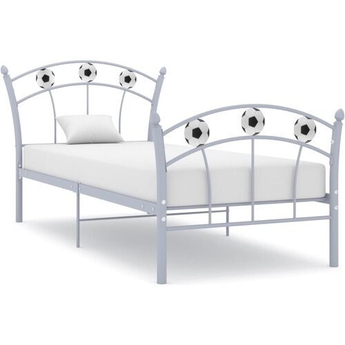  Okvir za krevet s nogometnim uzorkom sivi metalni 90 x 200 cm Cene