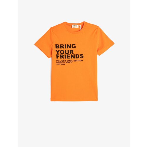 Koton Slogan Printed Short Sleeve T-Shirt Crew Neck Cotton Cene