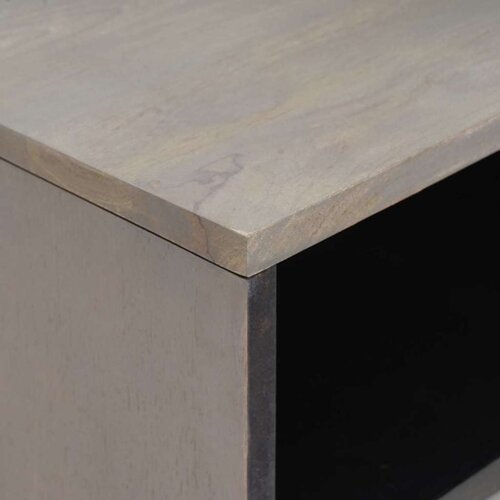 VidaXL Noćni ormar s ladicama Siva 50 x 33 x 62 cm masivno drvo manga Slike