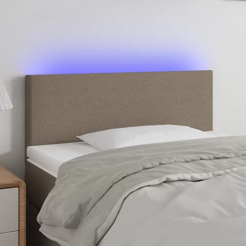 vidaXL LED posteljno vzglavje taupe 100x5x78/88 cm blago