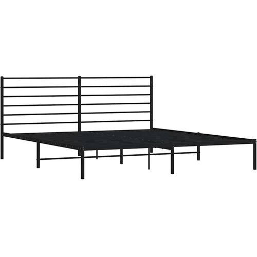  Metalni okvir za krevet s uzglavljem crni 193x203 cm Slike