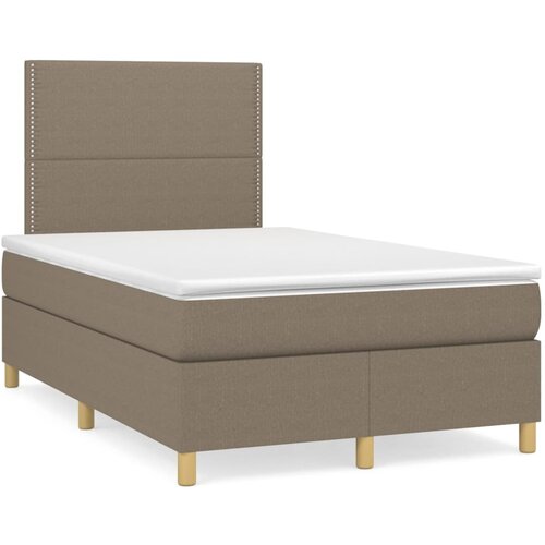  The Living Store Box spring postelja z vzmetnico LED taupe 120x190 cm blago - Box Spring Postelja, (21498157) Cene