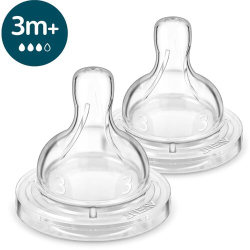 Philips Anti-colic Flow 3 cucelj za stekleničko proti kolikam 3 m+ Medium Flow 2 kos Slike