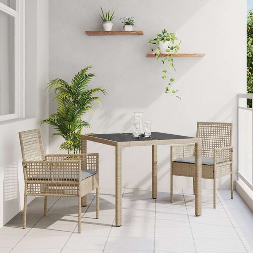 Komplet 2 Bež Poli ratan 90 x 90 x 75 cm UV-odporni materiali Cene