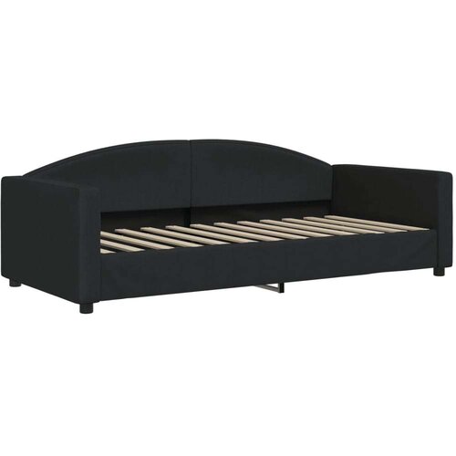 VidaXL dnevni krevet na razvlačenje s madracima crni 90x200 cm tkanina Slike