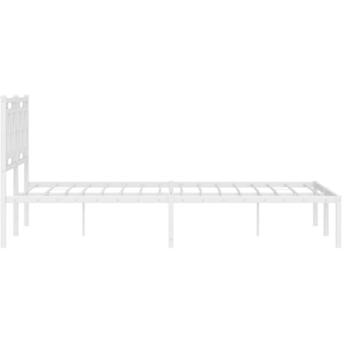  Metalni okvir za krevet s uzglavljem bijeli 140 x 200 cm Slike