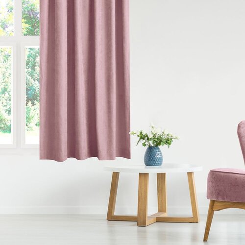  Curtain MILANA color pink style classic silver silver metal eyelets chenille 220x245 HOMEDE Slike