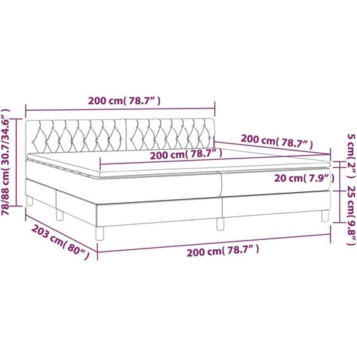  S oprugama i madracem tamnoplavi 200x200 cm bar&amp;scaron;unasti Slike