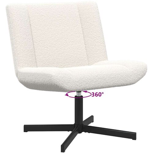  Stolica na kotačiće Krema 63 x 75 x 76 cm Janjeća koža Slike