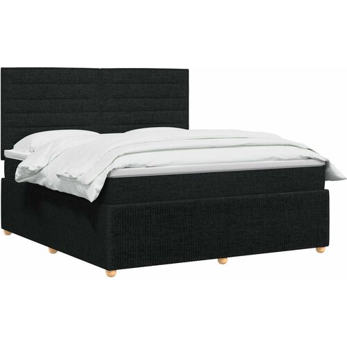  Boxspring krevet s madracem Crna 140 x 200 cm Tkanina Slike