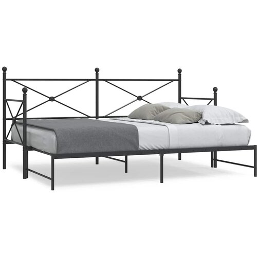 VidaXL Krevet na rasklapanje bez madraca crni 80x200 cm čelik Slike