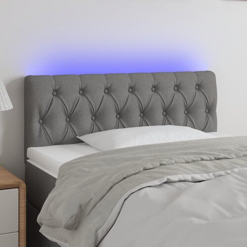 VidaXL LED posteljno vzglavje temno sivo 90x7x78/88 cm blago Slike