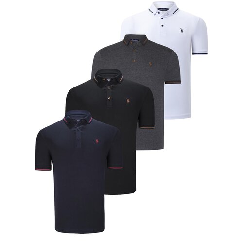 Dewberry QUADRUPLE SET T8586 MEN&amp;#039;S T-SHIRT-BLACK-WHITE-NAVY-ANTHRACITE Slike