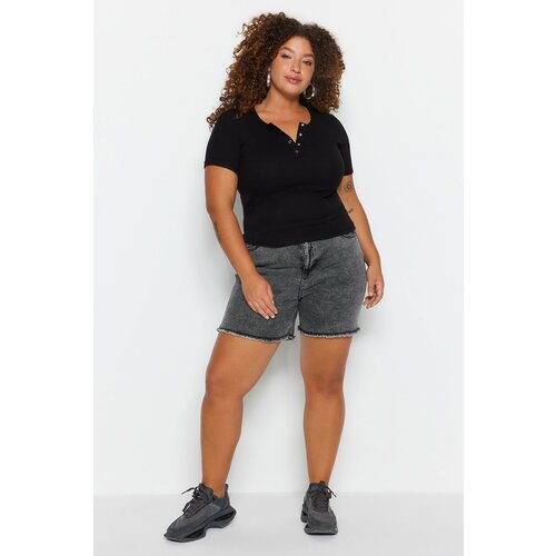 Trendyol Curve Plus Size Shorts & Bermuda - Gray - Normal Waist Slike