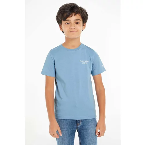 Calvin Klein Jeans Otroška bombažna kratka majica bež barva