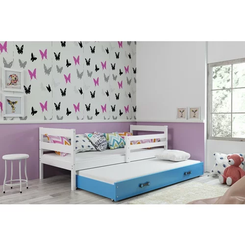 BMS Group Otroška postelja Eryk z dodatnim ležiščem - 90x200 cm - bela/modra