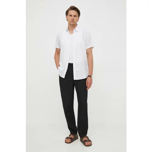 Pepe Jeans Lanena košulja boja: bijela, regular, s klasičnim ovratnikom