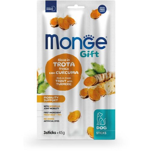 Monge Sticks Mobility support Poslastica za pse, Pastrmka sa bosvelijom, 45g Cene