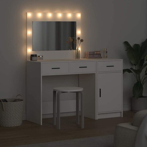  Toaletni stol s ladicama 2 pcs Bijelo Konstruirano drvo Slike