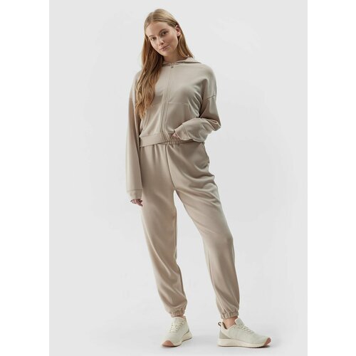 4f Women's jogger sweatpants with the addition of modal - beige Cene