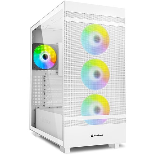 Sharkoon Kućište gaming, Rebel C50 RGB White, ATX, ventilator 4x120mm Addressable RGB Cijene