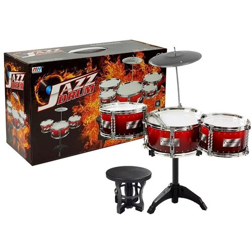 Lean Toys Set rdečih bobnov, činele in stolom 2, (20379106) Cene