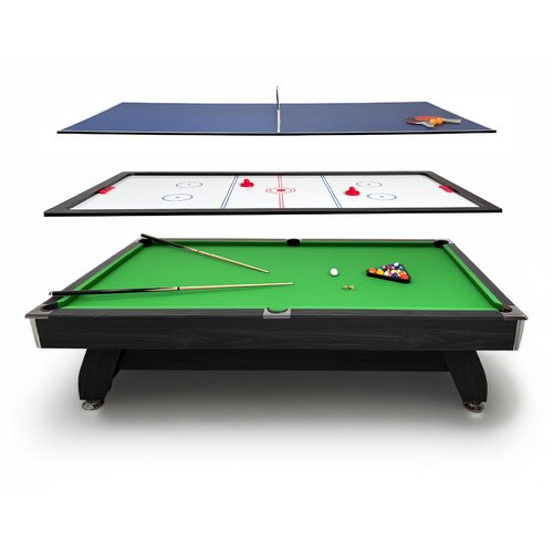 THUNDER Biljardna miza večnamenska igralna miza &ndash; biljard, air hockey, namizni tenis &reg; BLACK 7FT, (5000093379) Cene