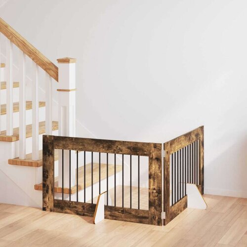  Vrata za pse z stojali 2 pcs Dimljen hrast 100 x 60 cm, (5000232762) Cene