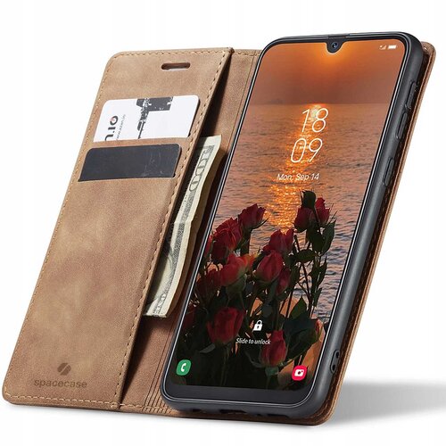 Spacecase ETUI WALLET GALAXY A50 USNJE SVETLO RJAV, (21962800) Cene