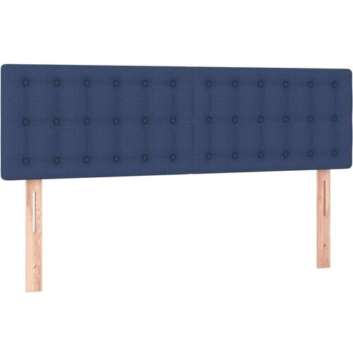 VidaXL Krevet s oprugama i madracem plavi 140 x 190 cm od tkanine Slike