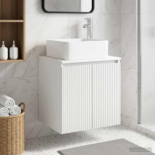  Umivaonik s policom Bijela 53 x 35 x 63 cm Konstruirano drvo Cijene