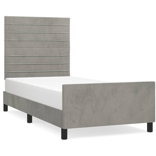 vidaXL Za krevet s uzglavljem svjetlosivi 90x190 cm baršunasti Cene