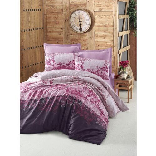  rina - rose roselilaccreampink satin king quilt cover set (eu) (es) Cene
