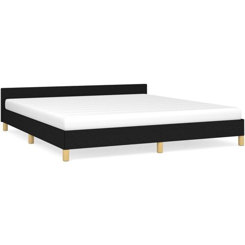 VidaXL Posteljni okvir z vzglavjem črn 180x200 cm blago, (20735525) Slike